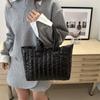 Moda Estilo Coreano Bordado Sencillo 2025 Nuevo de Moda Casual Gran Capacidad Bolso de Hombro Bolso de Plumas para Mujer