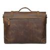 Pasta Masculina de Couro Genuíno, Bolsa Transversal, Retrô Couro de Vaca de Primeira Camada, Bolsa Mensageiro Artesanal de Couro Crazy Horse para Homem