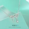 Collar de plata S925 mariposa sueño lazo femenino sentido del diseño francés colgante de moda nacional cadena para suéter regalo de Navidad al por mayor