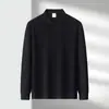 Camiseta Masculina de Manga Longa para Primavera e Outono, Camisa Polo Moderna para Homens Jovens e de Meia-Idade, Blusa de Cor Sólida, Roupa Masculina, Gola de Lapela, Camisa Fina de Outono