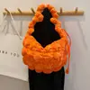 Bolso de Nube Plegado de Terciopelo Transfronterizo para Mujer, Bolso Peludo Nuevo, Estilo Coreano Casual Bolso Burbuja, Bolso de Hombro Cruzado, Bolso Dumpling