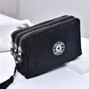 Bolsa de Mano Gruesa de Tres Capas con Cremallera Larga para Monedas, Bolso de Mano para Mujer, Bolsa de Muñeca para Teléfono Móvil, Tela Lavada Linda