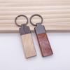 Apertura de Molde Personalizado Transfronterizo Hebilla de Metal Patrón de Estampado UV Cuero de PU Llavero de Madera Regalo Promocional Colgante para Llaves