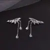 Pendientes de Borlas con Gotas de Agua y Alas para Mujer Otoño e Invierno 2021 Nuevos Pendientes de Moda Diseño de Nicho Pendientes de Instagram