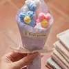 Ramo de Flores Pompones Tejidas a Crochet Hechas a Mano, Flores Mini, Recuerdo del Día de San Valentín, Regalo Creativo de Graduación