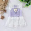 Falda de tirantes de encaje Verano Delgada Calada Girasol Perro y Gato Ropa Transpirable Ropa para Mascotas Vestido de Princesa