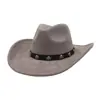 Aliexpress Amazon Wish Chapéu de Coco de Aba Larga Outono e Inverno Masculino e Feminino Chapéu Jazz Chapéu Cowboy de Camurça Macia