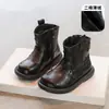 Botas femininas, botinhas infantis, Botas Martin para meninas outono e inverno, botas de algodão branco, botas para bebês meninas outono, sapatos de princesa