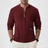 Comercio Exterior Transfronterizo Ropa de Hombre Nueva Moda Otoño Suéter Casual Cárdigan Prendas de Punto para Hombre Chaqueta Abrigo Rayada Simple