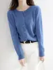 Venta al por mayor transfronteriza de nuevos cárdigans de punto para mujer de cuello redondo para primavera, otoño e invierno, suéteres de punto, ropa de mujer de manga larga, versátil y adelgazante