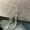 Corrente de Celular com Pingente de Estrela Rosa Estilo Ins com Contas Cordão Lanyard para Câmera Pingente de Enfeite Anti-Perda Chaveiro