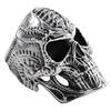 Anel de Caveira Europeu e Americano para Halloween Masculino Nicho Hip-Hop Retrô Exagerado Anel de Joia para Comércio Exterior Atacado