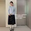 Camiseta feminina Du Xiaozhai de gola semi-alta e manga longa, camisa base versátil básica para outono e inverno, top interno de cor sólida estilo casual