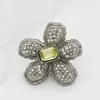 Fivela Invisível Botão em Forma de Flor Cravejado com Diamantes Jaqueta de Penas Sem Costura Botão de Pressão Botão de Pressão Jaqueta de Cima Fivela Decorativa