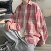 Camisa casual a cuadros con protección solar para hombre, camisa fina de manga larga de verano, top tipo chaqueta holgada de seda helada de marca moderna para pareja
