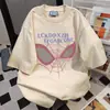 Camiseta de Manga Corta Personalizada con Estampado de Araña Callejera 2025 Verano Casual Americano Holgada de Media Manga Tendencia Ins para Mujer