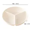 Prato de Plástico Cerâmico Falso de Alta Aparência com Três Compartimentos Doméstico Controle de Porção de Frutas Redução de Gordura Refeição Leve Prato de Jantar Prato Divisor de Panela de Arroz