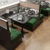 Juego de mesa y sillas para restaurante occidental, comedor, cafetería, silla de comedor francesa, postre, panadería, pastel, tienda de té de leche, mesa de madera maciza