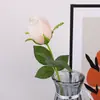 Nuevo Estilo Flor de Rosa Flor de Plástico Arreglo Floral Decoración para Sala de Estar, Ramo de Flores Artificiales Tallo Único