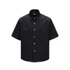 Camisa de Manga Curta com Design Dividido Rumeng Workwear para Homens e Mulheres, Silhueta de Verão Estilo Cityboy Japonês Casual Retrô