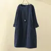 Outono e Inverno Novo Vestido de Veludo Cotelê Retro Cor Sólida Vestido Solto Roupa Feminina Plus Size para Meninas Cheinhas