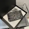 Diseño Artístico Textura Bolsa para Teléfono Móvil Bolso de Mujer 2026 Otoño Simple Casual Bolso de Hombro con Cadena Bolso Cruzado Estampado de Leopardo