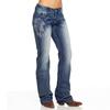 Jeans Moda de Verano para Mujer Casual Nuevo Europeo y Americano Ajustado Bordado Pantalones Cintura Baja Barrido de Piso Pantalones Rectos