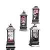 Luz de Halloween Lâmpada de Chama Lâmpada a Óleo Lâmpada de Vela Lanterna de Lareira de Carbono Preto Adereços Decorativos de Festival Ornamentos Luminosos