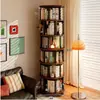 Estantería giratoria de 360 grados, ahorra espacio, estante independiente para libros ilustrados, diseño simple, adecuado para uso doméstico y estudiantil, fácil de mover y almacenar