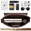 Textura de Cuero Genuino Bolso de Hombre Bolso de Hombro Bolso Cruzado con Solapa Maletín de Negocios Bolso Casual Hombres de Moda