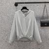 Camisa de manga larga con cuello en V, elegante, holgada y ajustada, estilo comercio exterior japonés y coreano, otoño 2021, para mujer