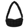 Bolso de hombro plisado con relleno de algodón de textura sencilla y moderno de estilo coreano para mujer, bolso cruzado de otoño e invierno de gran capacidad 2024.