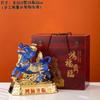 Botella de Vino de Cerámica de Jingdezhen 2.50kg Esmalte Cloisonné Kirin Dorado Utensilios para Vino Altar del Vino Hongfu Qi Lin Decoración Artesanal