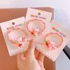 Anillo para el cabello tejido con forma de oso rosa súper lindo de estilo coreano para niños, suave, inofensivo, lazo para el cabello diario, accesorios para el cabello para niños
