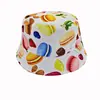 Chapéu de Pescador Dupla Face Infantil para Meninos e Meninas Bebê Fofo Protetor Solar para Uso Externo Chapéu de Sol Chapéu de Balde Estampado com Desenhos Animados Transfronteiriço Tendência