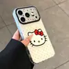 Capa de Gato com Bolinhas para Apple 17PROMAX iPhone16 Nicho 14 Camada Dupla 13 Casca Dura 12/11