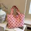 Otoño 2026 Pana Estampado de Retazos de Lunares Elegante Gran Capacidad Moderno Versátil Ligero Simple Bolso de Hombro Cruzado