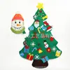 Nova decoração de árvore de Natal em feltro e TNT transfronteiriça, Árvore de Natal com quebra-cabeça 3D educativo DIY para crianças