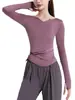 Roupa de Yoga de Alta Qualidade para Mulheres Nova Coleção Primavera & Outono 2026 Camiseta Manga Longa Decote V de Secagem Rápida Top Esportivo Roupa para Corrida Matinal Fitness