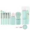 Cepillo de Maquillaje Multifuncional Ocho en Uno Cepillo de Maquillaje Retráctil con Tapa Cepillo Portátil para Rubor Pincel para Sombras de Ojos Mini Cepillos de Maquillaje
