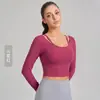 Top de Manga Larga Antibacteriano Weiman Casi Invisible para Yoga con Diseño Falso de Dos Piezas, Tirantes Dobles en los Hombros, Espalda Abierta, Copas Fijas, Ropa Deportiva de Cintura Alta para Mujer