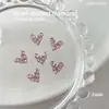 Unhas Artísticas Finalizadas Coração Strass Celebridade da Internet Super Brilhante Prata Rosa Borboleta de Fundo Plano Zircônia Strass Empilhados Decoração de Unhas DIY