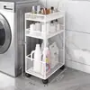 Estantería de almacenamiento junto a la lavadora, estantería de almacenamiento de varios niveles móvil de pie para baño y tocador, estantería de almacenamiento para detergente de lavandería para balcón