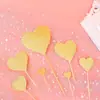 Decoración de banderilla creativa para palillo de dientes de pastel, tarjeta de amor, adorno brillante, tarjeta de horneado para pastel de cumpleaños, 7 juegos