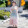 Vestido Hanfu para niñas, primavera 2025, estilo chino, ropa infantil, vestido de princesa bordado antiguo para niñas.