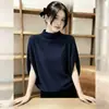 Outono de 2026 Novo Estilo Feminino Tricô Solto com Mangas Morcego e Gola Meia Alta, Emagrecedor, Elegante, Roxo, Blusa de Manga Média