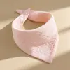 Babeiro triângulo de algodão puro Classe A, quatro camadas de gaze, absorvente, respirável, para baba de bebê, recém-nascido, transfronteiriço