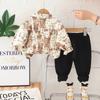 Traje de Camisa para Bebé Niño Primavera y Otoño 2025 Nuevo Casual Estilo de Niño Otoño Manga Larga Conjunto de Dos Piezas Moderno Entrega