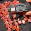 Collar Cubo de Azúcar Rosa Ágata Fuente de Sal Carmesí Accesorios para Pulsera DIY Accesorios para Colgar en Teléfono Móvil Joyería de Cuerda Trenzada Regalo