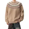 Nuevo Suéter de Cuello Redondo para Hombre y Mujer Otoño/Invierno 2026, Jersey, Holgado, Ropa Exterior, Bloque de Color, Tejido, Camiseta Base Casual, Moderno